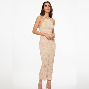 Dynamite Halter Pleated Maxi Dress Size S